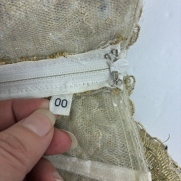 Sherri Hill Gold Formal Wear Top Sz 00 XS Beaded Pageant Prom - Picture 10 of 12